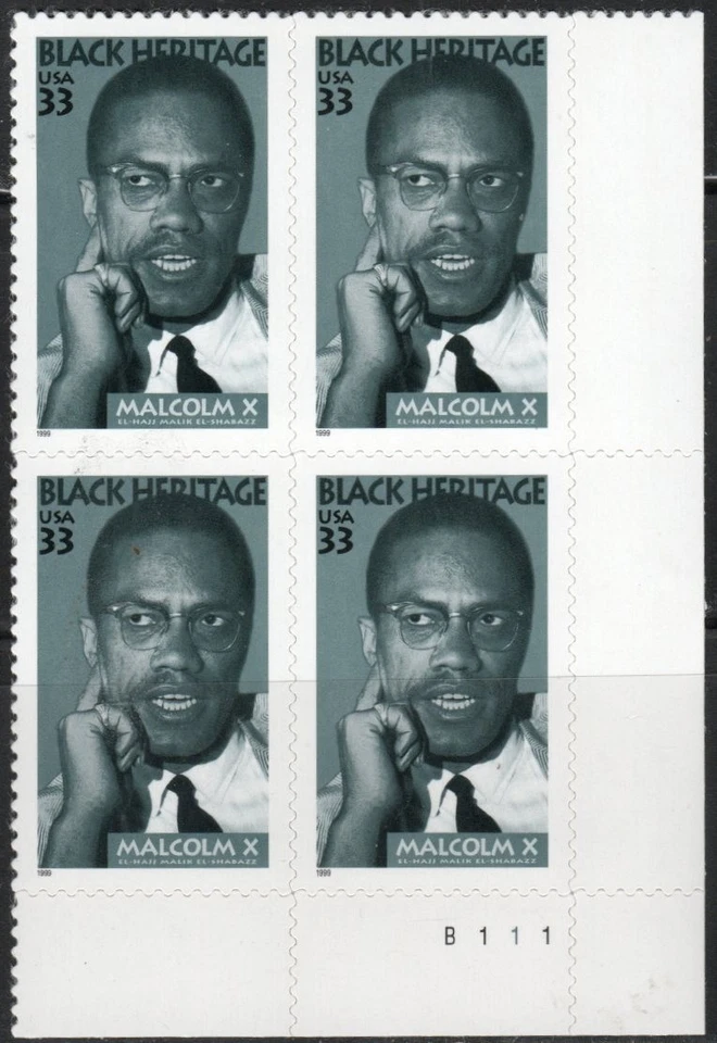 US Scott #3273, Plate block of 4, "Malcolm X", MNH - Image 1 of 1