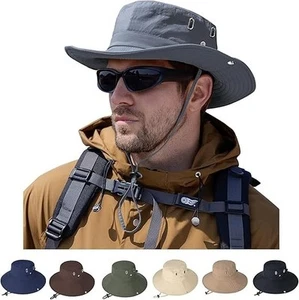 Rosoz Sun Hats for Men Women Wide Brim Boonie Hat UPF 50+ Bucket Hats Hiking - Picture 1 of 5