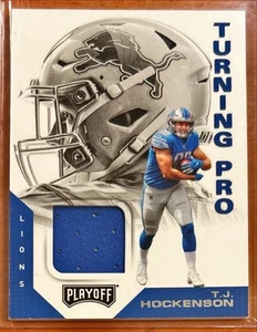 2019 Panini Playoff Turning Pro T.J. HOCKENSON RC Jersey Iowa/Lions - Picture 1 of 2