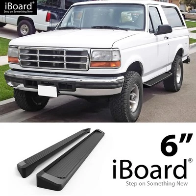 Running Board Style Step 6in Aluminum Black Ford Bronco/F150 Regular Cab 80-96 - Imagem 1 de 4