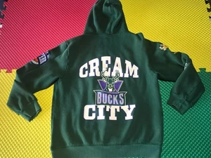 Milwaukee Bucks Cream City Mitchell & Ness HWC Green Hoodie Men's Size Medium - Picture 1 of 15