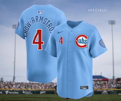 CHICAGO CUBS Men's #4 Pete Crow-Armstrong Blue 2024-25 Jersey Embroidered