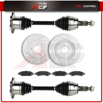 for Cadillac Escalade 6.0L 6.2L 2008-2015 Front CV Axle + Brake Pads & Rotors - Imagem 1 de 4