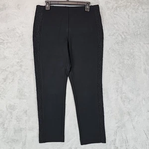 Chico's So Slimming Juliet Damen-Knöchelhose mit Spitzenbesatz Größe 8 schwarz Ponte schmal - Bild 1 von 10