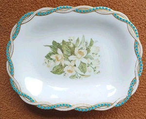 Antique Minton Porcelain Floral Dessert Low Comport Stand, 28.3x21.5cm - Picture 1 of 8