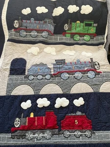 Pottery Barn Kids Thomas the Train Twin Patchwork Quilt - Picture 1 of 8
