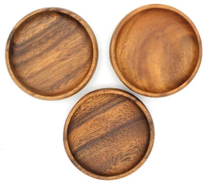 3er Set Schälchen aus Holz Akazie je 10 x 2,5 cm fair gehandelt - Bild 1 von 7