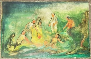 JULES RUBENSTEIN (1909-90) USA AJIJIC MEXICO OIL PAINTING JEWISH EXPRESSIONIST - Picture 1 of 3