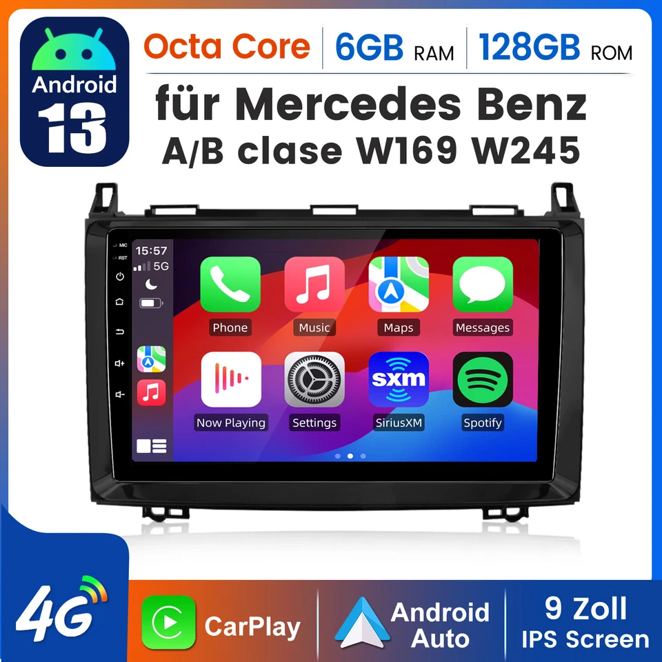 Für Benz A/B Klasse W169 W245 W639 Android Autoradio GPS NAV SWC BT DAB+ 6+128GB - Bild 1 von 4