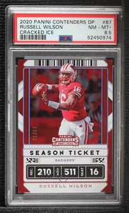 2020 Panini Contenders Draft Picks Cracked Ice Ticket /23 Russell Wilson PSA 8.5