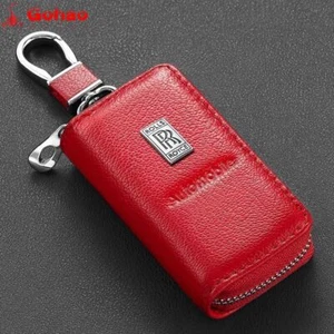 New Leather Key Fob Case Holder Cover for Phantom Ghost Dawn Wraith Cullinan - Picture 1 of 11