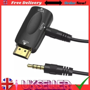 Adaptador convertidor HDMI a VGA con cable conector de audio de 3,5 mm conexión macho a hembra - Imagen 1 de 8