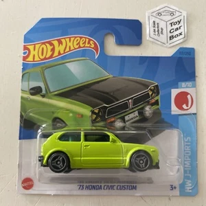 2023 HOT WHEELS #117- 73 Honda Civic Custom (Green #8 J-Imports -Short Card) B80 - Picture 1 of 1