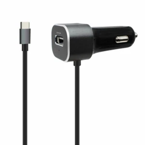 Cargador de automóvil Ennotek® USB C con cable tipo C de 1M conectado y teléfonos con puerto USB 2,4A - Imagen 1 de 10