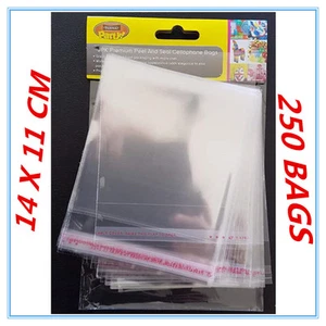 250 X PEEL AND SEAL CLEAR SHINY CELLOPHANE BAGS PARTY BIRTHDAY GIFT PACKAGE - Picture 1 of 1