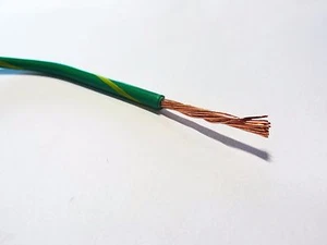 16 GAUGE GROUND WIRE GREEN W/ YELLOW 50 FT PRIMARY AWG STRANDED COPPER POWER - Picture 1 of 2