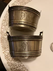 antique pair of Albert Coles coin silver salt cellars. no liners. - Picture 1 of 13