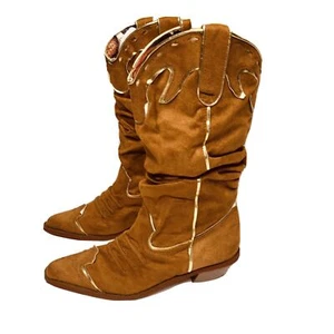 BUMPER Damen braun mit Goldrand SUPER WILDLEDER STIEFEL Mid Cafe-Größe 7 - Bild 1 von 11