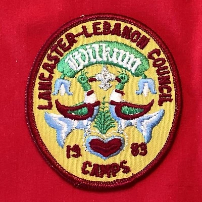 Boy Scout 1983 Lancaster-Lebanon Council Camps Wilkum Patch F252B1 - Image 1 of 2