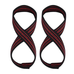 (S)Soft Nylon And Spandex Figure 8 Weight Lifting Straps Gym Training MU - Picture 1 of 11