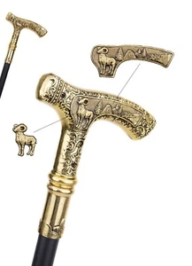 Goat Handle Luxury Pattern Stick Party Fashion Elegant Walking Stick Decorative - Picture 1 of 11