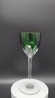 Baccarat GENOVA Green & Clear Cut Rhine Wine Glass, 7 3/8"
