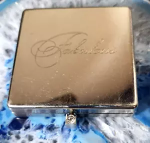 Espejo Doble Vintage Reg & Magnify Espejo Compacto Grabado Cristal "Fabuloso" - Imagen 1 de 7