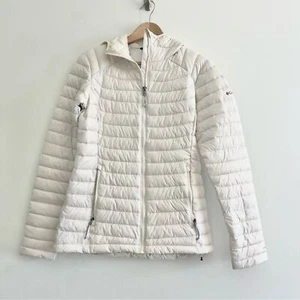 Columbia OmniHeat White Puffer Light Packable Jacket w Hood Winter Coat Womens S - Picture 1 of 11