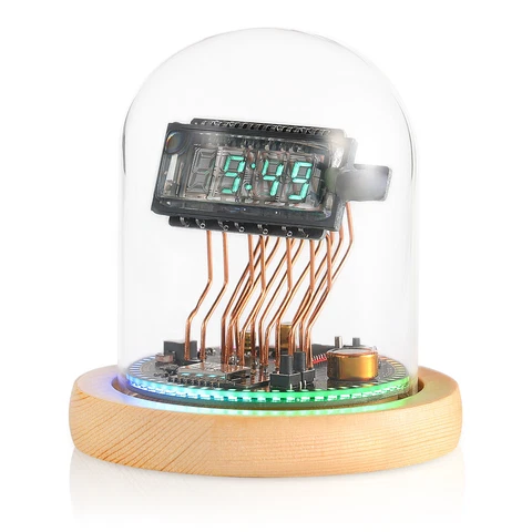 Retro WIFI VFD Tube Clock Home Mantel Shelf Clock w/RGB LED Refer Nixie Clock Cover