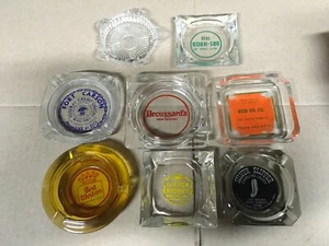 8 Vintage Glass Ashtrays –Various advertising, selling as one lot see photos - Picture 1 of 9