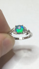 #163B- .90ct Oryginalny etiopski opal welo zestaw w pierścionku ze srebra próby 6