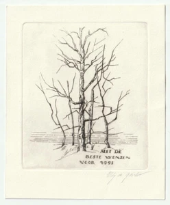 ELLY DE KOSTER: Neujahrsgraphik P. F. 1995 - Foto 1 di 1