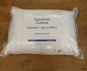 Brand New Nestwell Egyptian Cotton Standard Queen Pillow, Firm Support