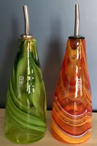 Botellas para servir aceite de oliva/ador de vidrio soplado a mano MDINA Malta X 2 - Imagen 1 de 8