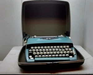 Sears Citation Correct Type Portable Manual Typewriter Processor Case Blue Retro - Picture 1 of 5
