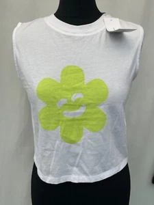 French Connection Women's XS White Sleeveless Cotton T-Shirt - Picture 1 of 8