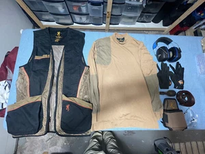 BROWNING Men's Mesh Breathable Shooting LH Vest MEDIUM + kit gloves glasses etc. - Picture 1 of 8
