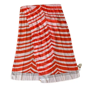 Chico's Graphic Swirl Straight Oblong Scarf Annatto Orange NOSZ New With Tag - Picture 1 of 9