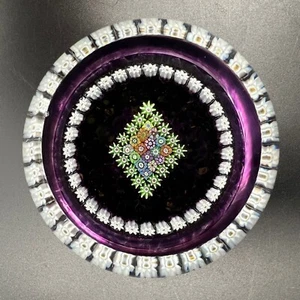 Perthshire Closepack Millefiori Diamond Playing Card Suit Art Glass Paperweight - Picture 1 of 12