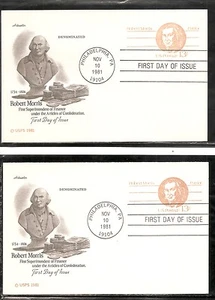 US SC # UX93-UY34 Robert Morris FDC. Artmaster Cachet - Picture 1 of 1