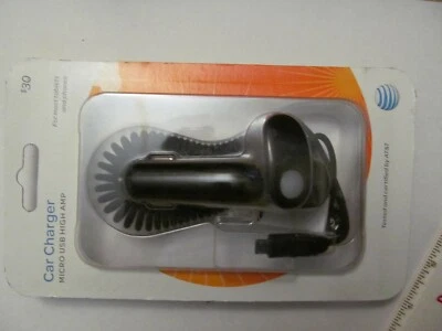 AT&T CAR CHARGER WITH LED INDICATOR FOR MICRO-USB,NEW - Image 1 of 4