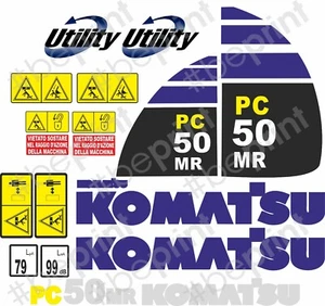 Komatsu PC50MR Decalcomania Kit Mini Escavatore Adesivo - Foto 1 di 1