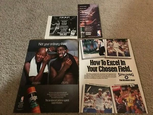 Vintage MAGIC JOHNSON Poster Print Ad Lot (4) NBA SPALDING EGDE TBS 1980s 1990s - Picture 1 of 1