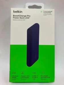 Belkin BoostCharge Pro Power Bank 20000mAh Black USB-A & C For iPhone Galaxy - Zdjęcie 1 z 2