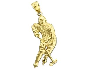 Colgante de jugador de hockey de oro 14K - Imagen 1 de 6