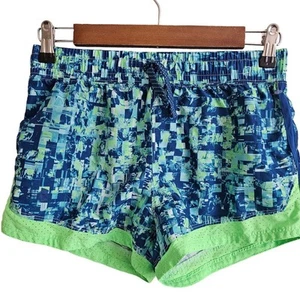 Under Armour Girls Sz XL Athletic Shorts Bright Blue and Green - Picture 1 of 3