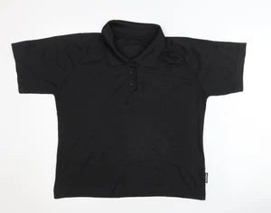 ANZON7 Unisex Black Polo Shirt, Regular Fit, Lightweight - Picture 1 of 12