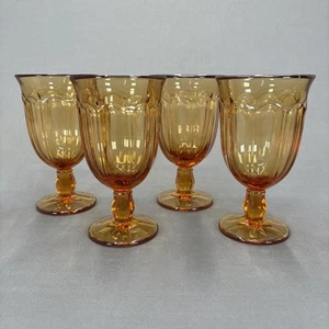 Juego de 4 copas de té helado ámbar provincial Noritake 6 3/8" prensadas - Imagen 1 de 9