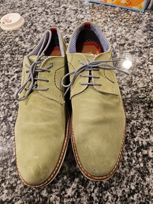 Ben Sherman 男式 Kirk Derby 绿色 W 蓝色条纹衬里男式 12.5 — 第 1/4 张图片