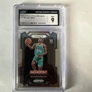 2023-24 Panini Prizm Monopoly - Brandon Miller #15 CGC 9 - Picture 1 of 10